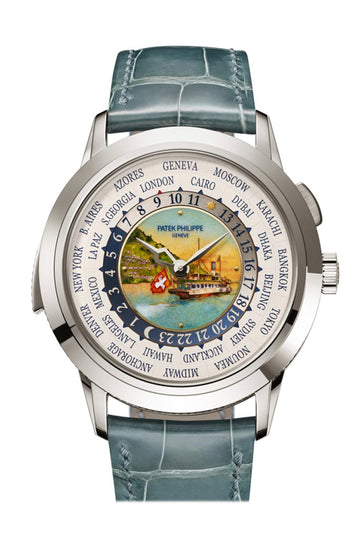 Patek Philippe Grand Complications Grand Feu cloisonnŽ enamel center steamboat cruising on Lake Geneva Dial Watch 5531G-001