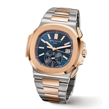 Patek Philippe Nautilus Mechanical Blue Dial Stainless Steel and 18Kt Rose Gold Men's Watch 5980/1AR-001