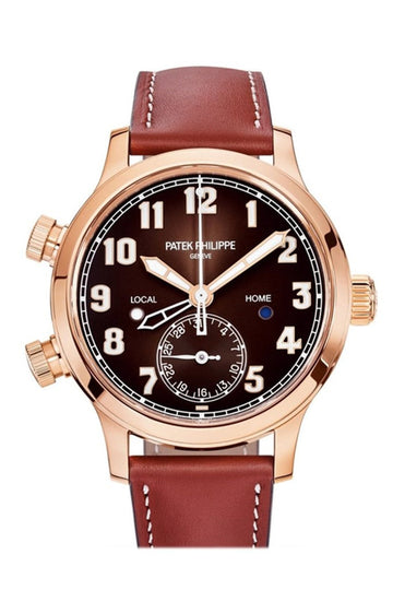 Patek Philippe Complications Calatrava Pilot Travel Time Brown Sunburst Dial Automatic Ladies Watch 7234R-001