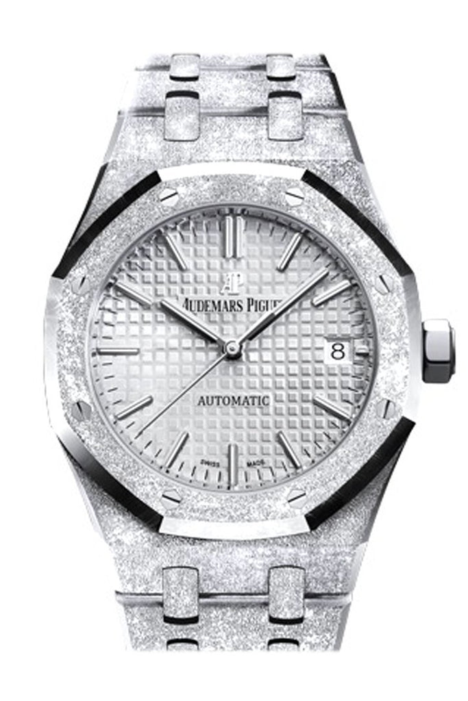 Audemars Piguet Royal Oak 37mm Frosted Gold Rhodium Dial Hammered 18k White Gold Automatic 15454BC.GG.1259BC.01