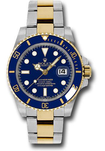 Rolex Steel and Gold Rolesor Submariner Date Watch - Blue Dial - 116613 blu - Complete Box & Papers